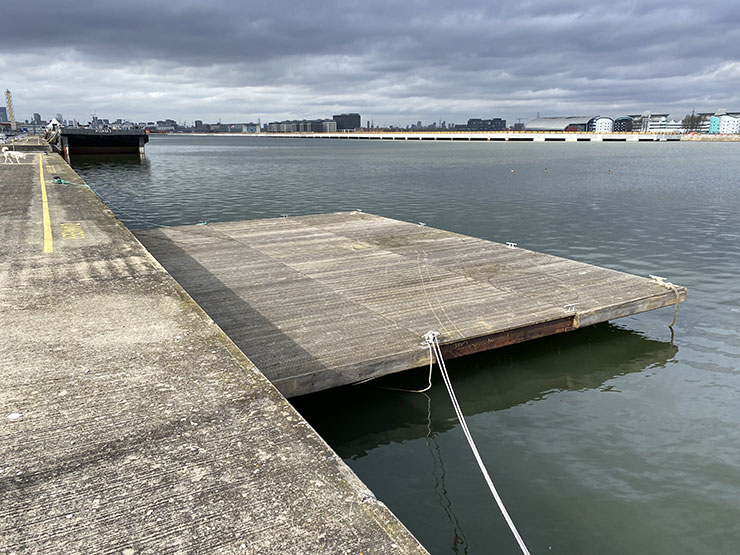 Floating pontoon available for hire at Londons Royal Docks